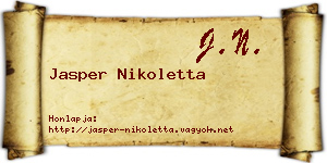 Jasper Nikoletta névjegykártya