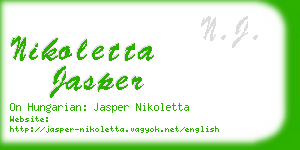 nikoletta jasper business card